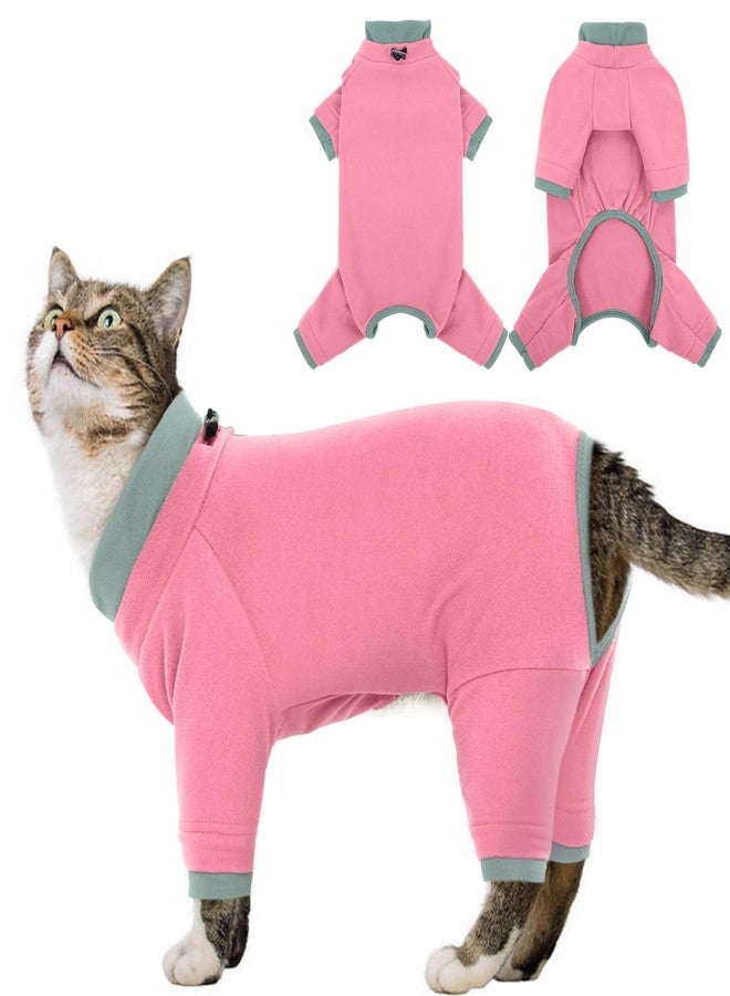 ADNIKIA Sticky Cat Clothes Stretchy, Sphynx Hairless Sweater & Pajamas for Cats only, Soft Cat Onesie for Cats After Surgery Female Male & Hair Loss Prevention, Pink XS - Image 1